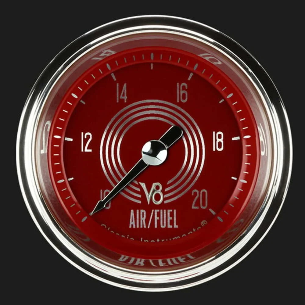 V8 Red Steelie 2 1_8_ Air Fuel Ratio Gauge V8RS194SHC